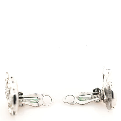 Chanel Baguette Crystal CC Clip On Earrings Silver 2 of 3