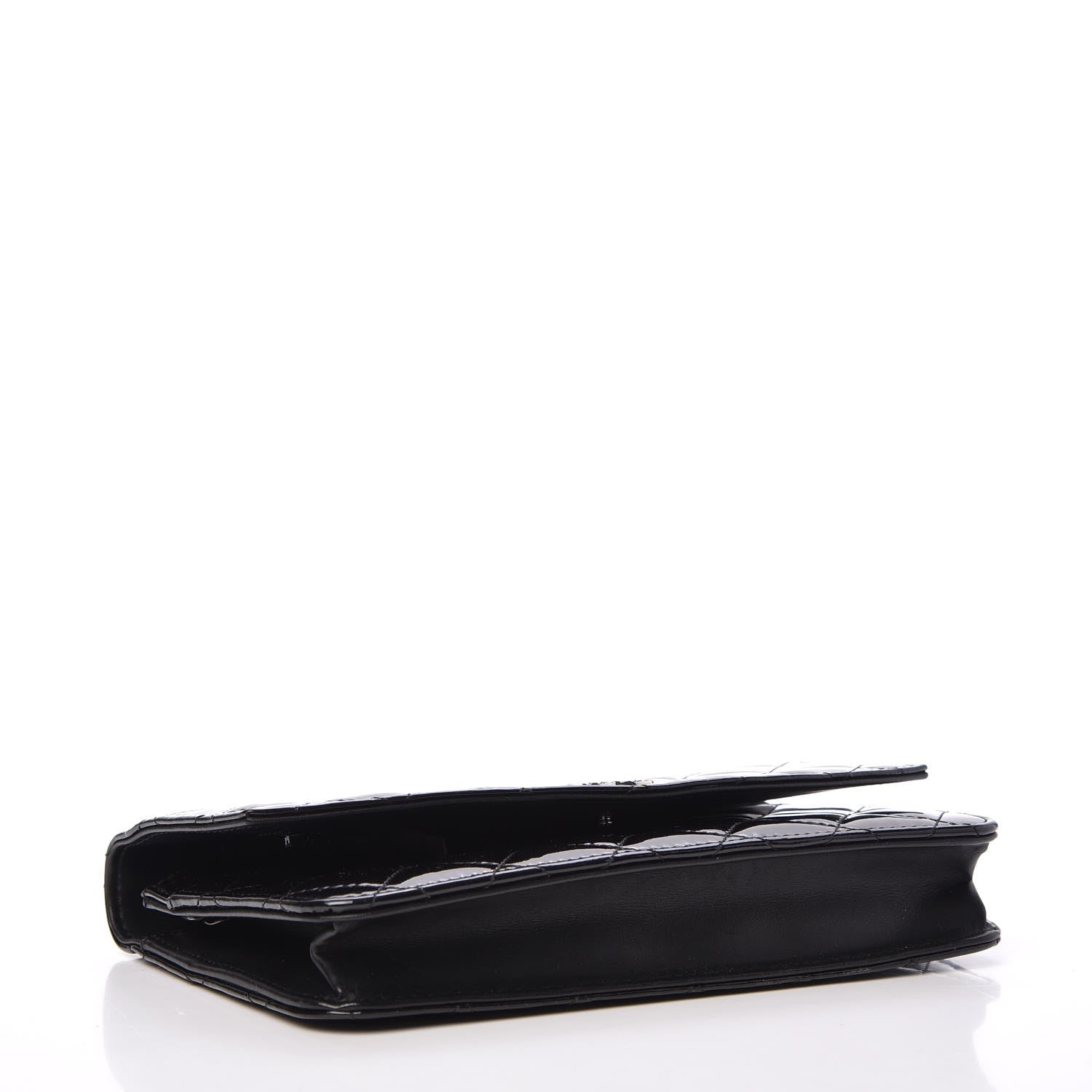 Chanel Patent Quilted Brilliant Wallet On Chain WOC Black 4 of 9