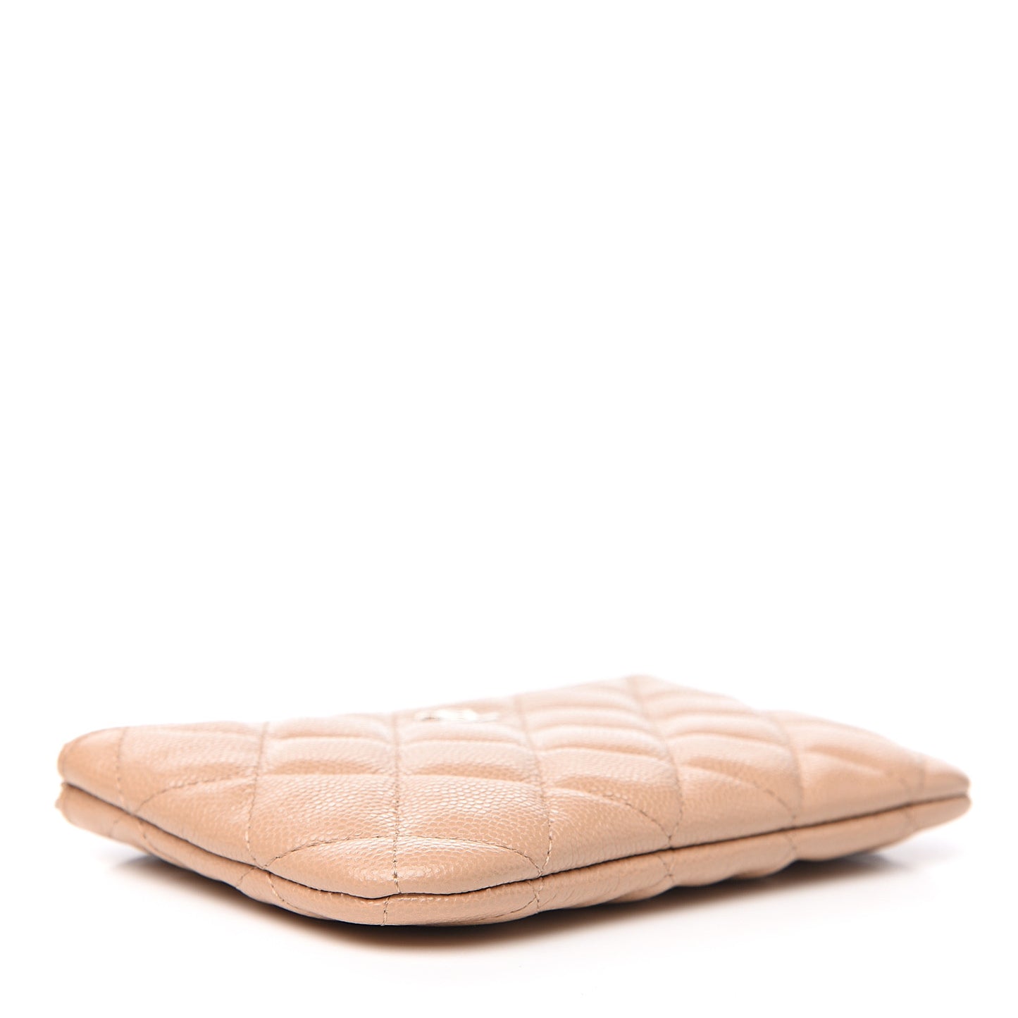 Caviar Quilted Small Cosmetic Case Beige