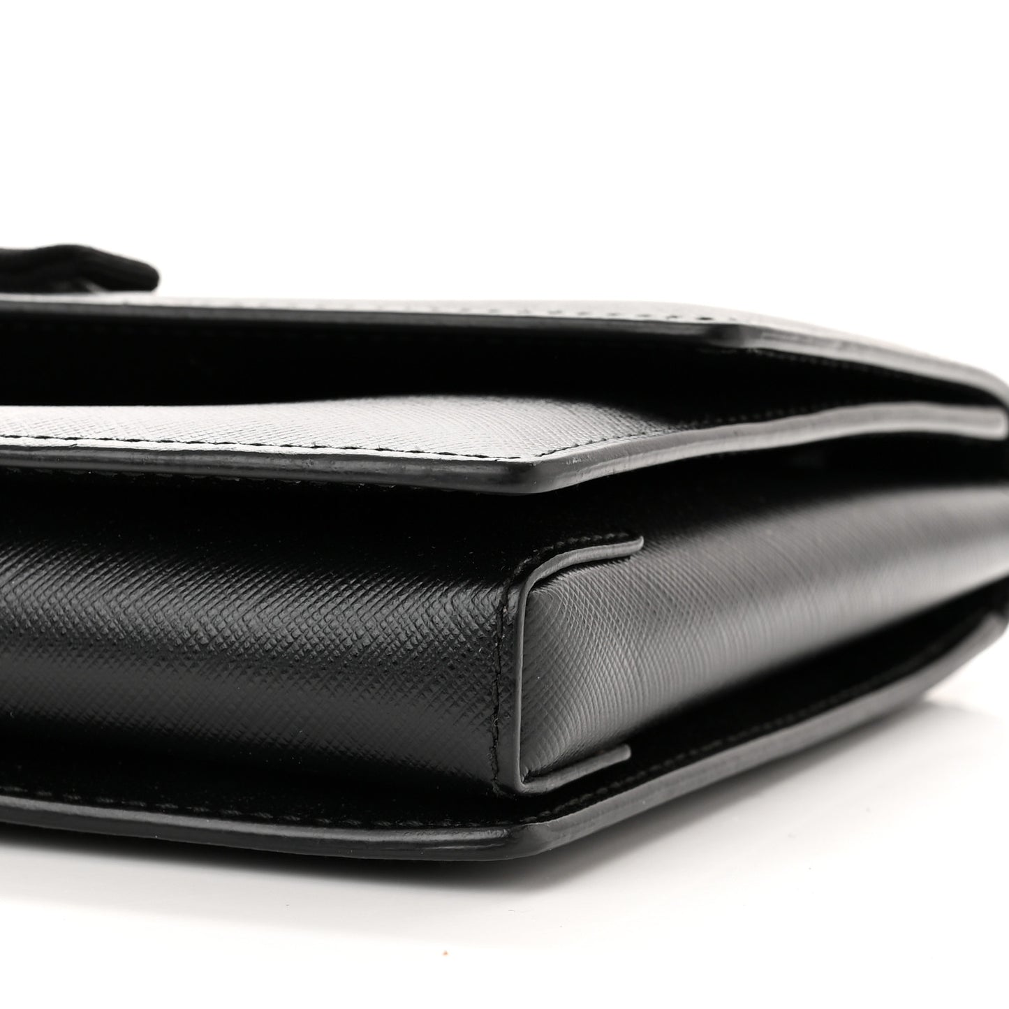 Printed Calfskin Vara Bow Chain Flap Crossbody Black