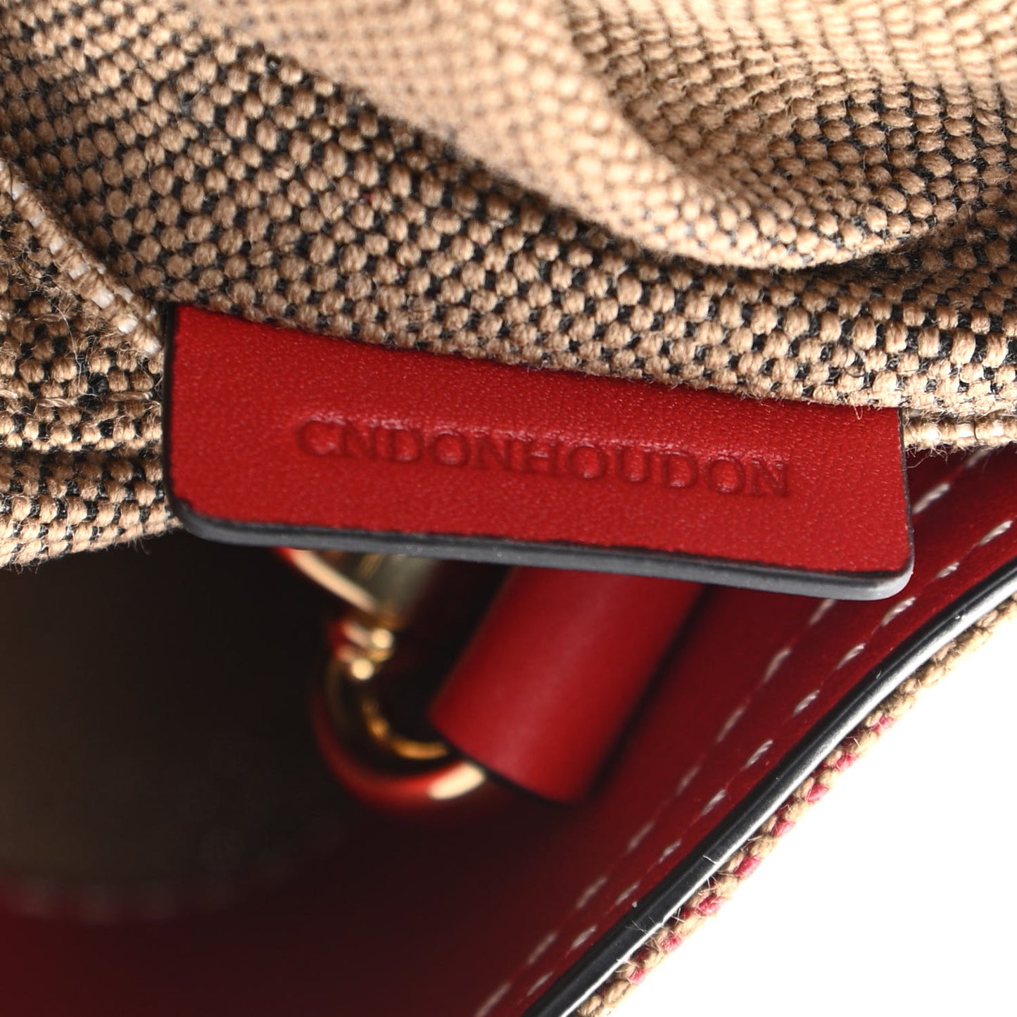Canvas Mega Check Medium Ashby Hobo Cadmium Red