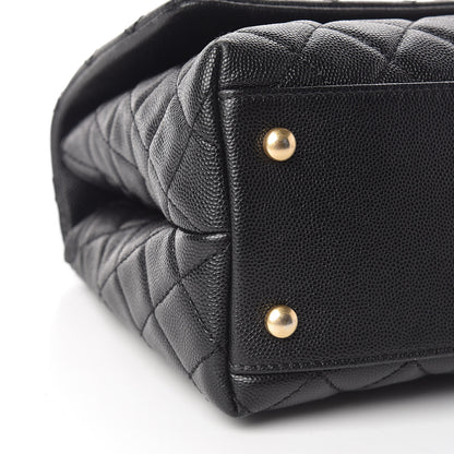 Chanel Caviar Lizard Embossed Quilted Small Coco Handle Flap Black 9 of 10
