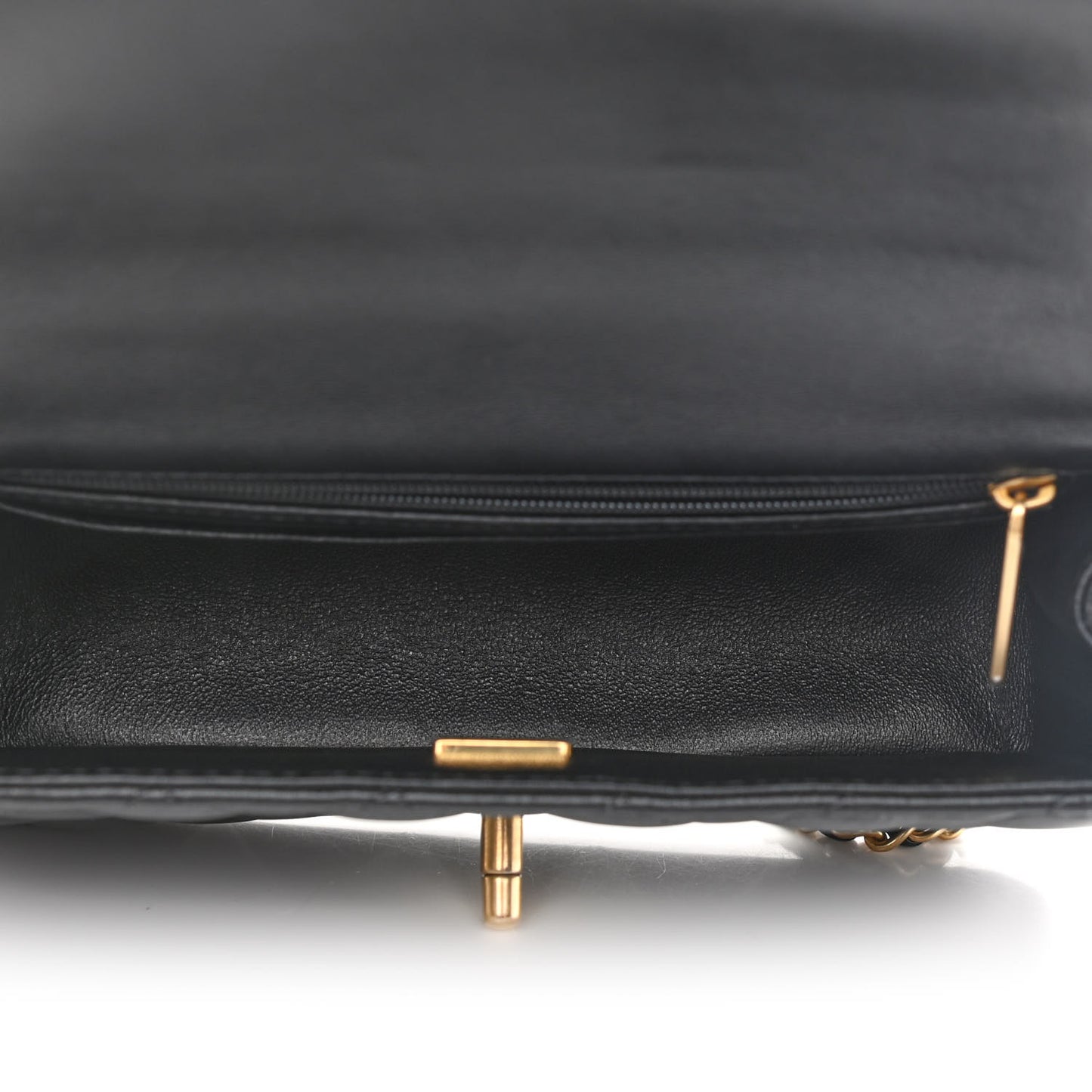 Lambskin Quilted Mini Top Handle Rectangular Flap Black