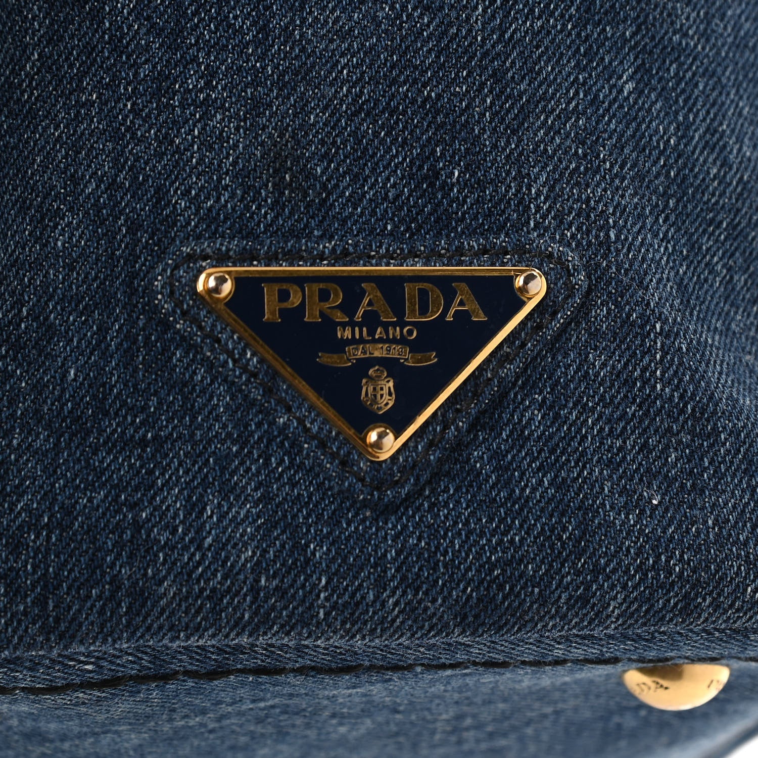 Prada Denim Large Logo Shopping Tote 9 of 11