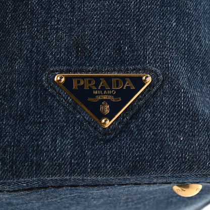 Prada Denim Large Logo Shopping Tote 9 of 11