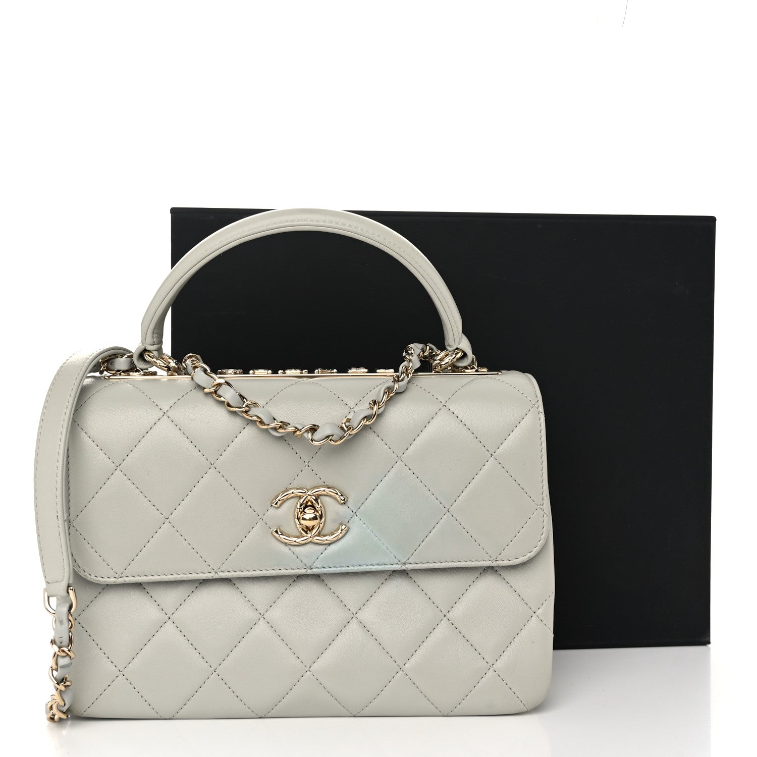 Chanel Lambskin Quilted Small Trendy Chain CC Flap Dual Handle Bag Light Blue 11 of 11