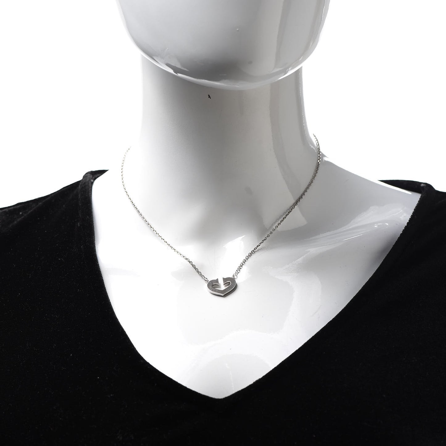 18K White Gold Medium Hearts and Symbols Necklace