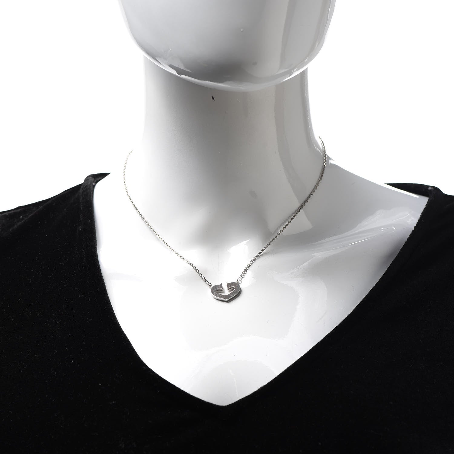 Cartier 18K White Gold Medium Hearts and Symbols Necklace 2 of 6