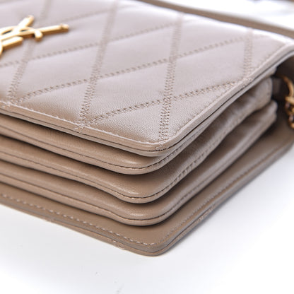 Saint Laurent Lambskin Diamond Quilted Angie Chain Bag Dusty Grey 10 of 10