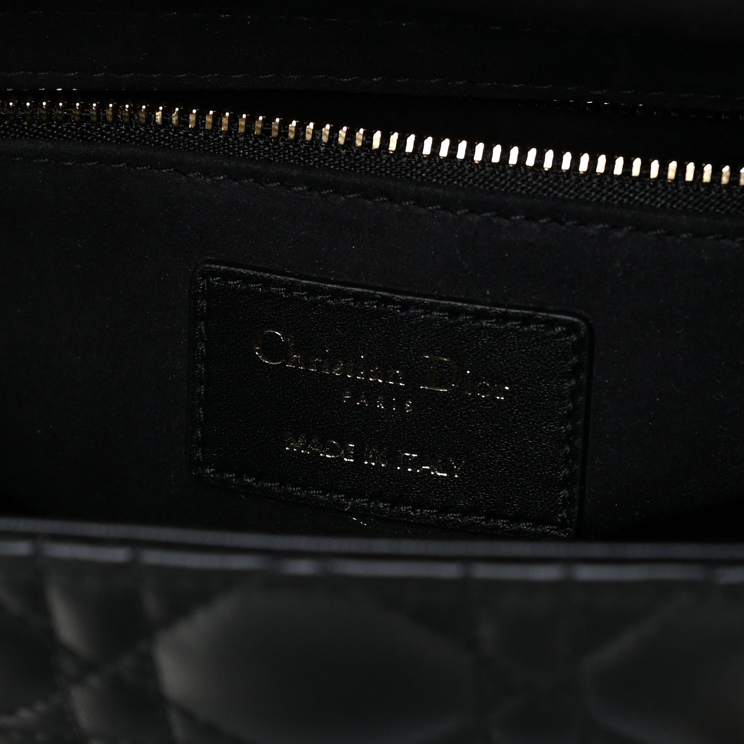 Lambskin Cannage Medium Lady Dior Black