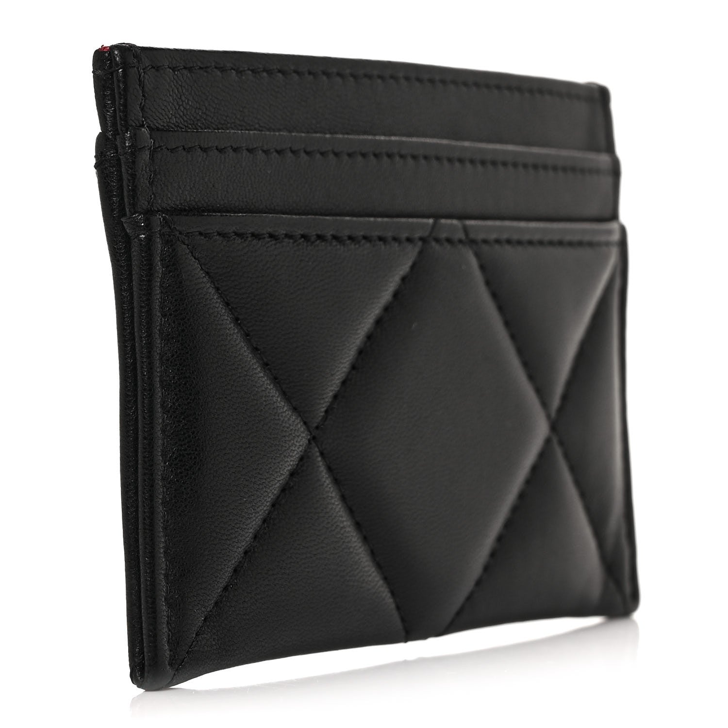 Chanel Lambskin Quilted Chanel 19 Card Holder Black 3 of 10