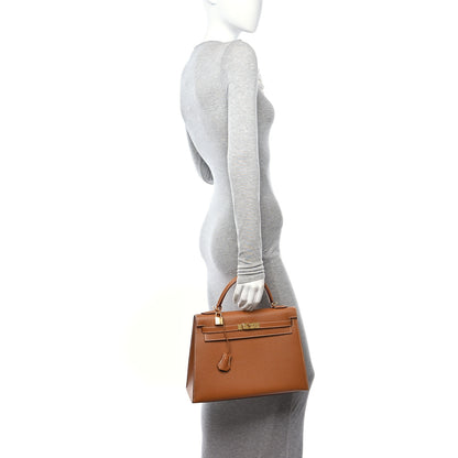 Hermes Epsom Kelly Sellier 32 Gold 2 of 11