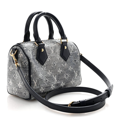 Louis Vuitton Monoglam Speedy Bandouliere 20 Blue 3 of 10