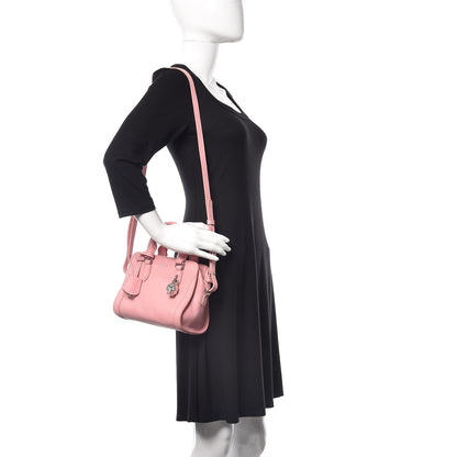Alexander McQueen Pebbled Calfskin Mini Padlock Geisha Pink 2 of 9