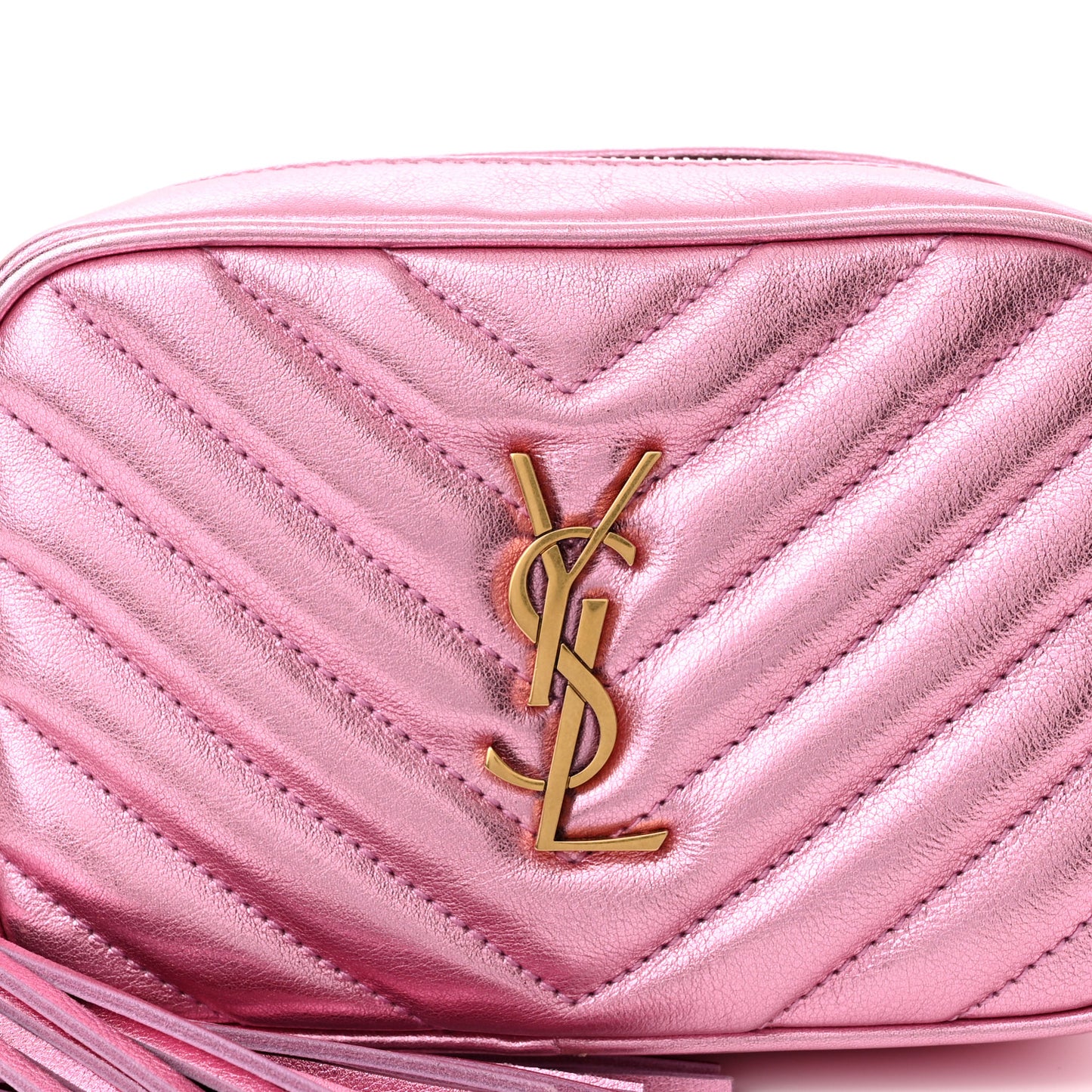 Metallic Calfskin Matelasse Monogram Lou Belt Bag Vegas Pink