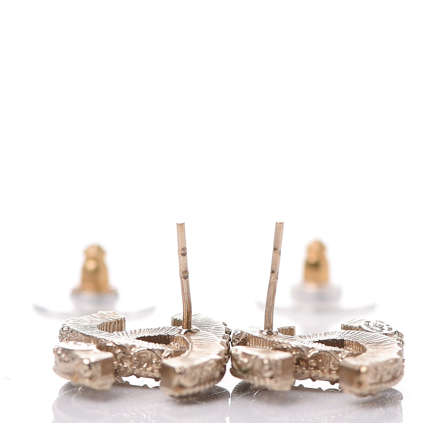 Enamel CC Baroque Earrings Light Gold