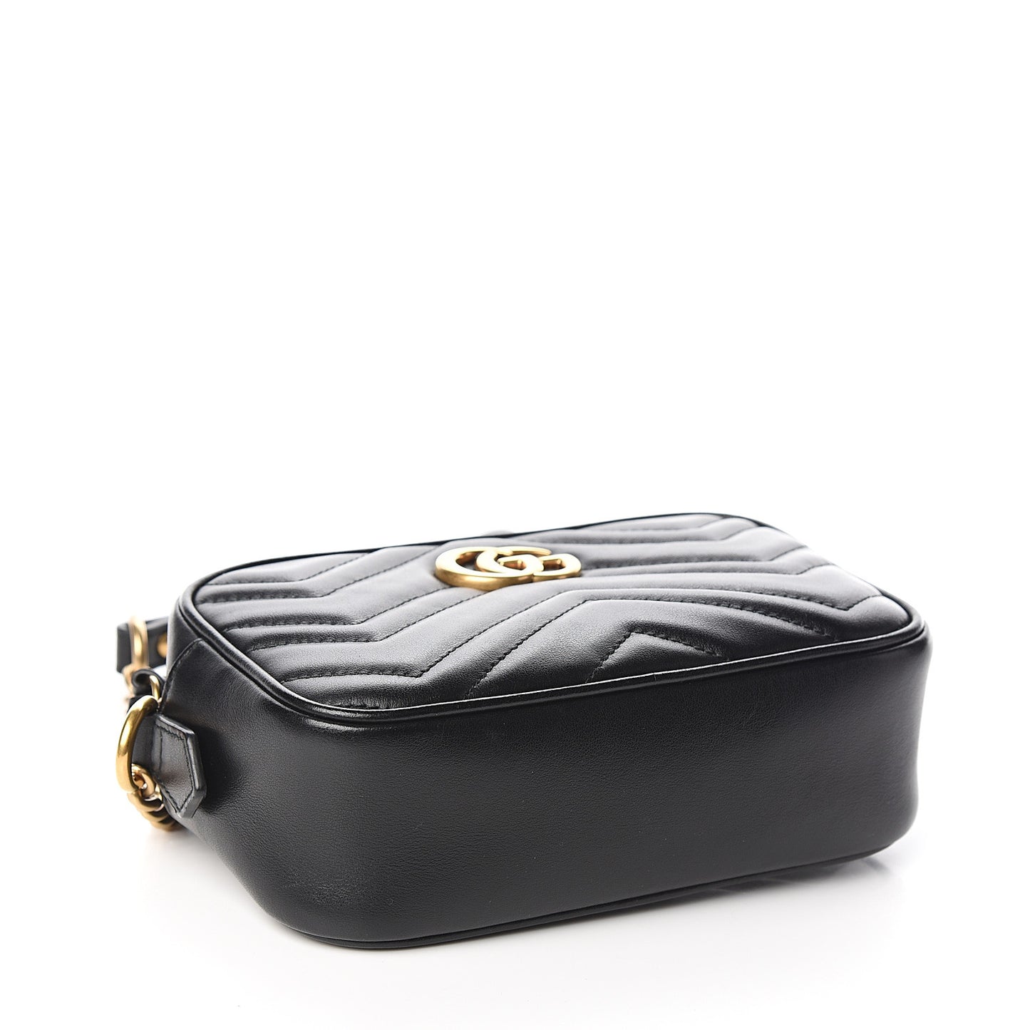 Calfskin Matelasse Mini GG Marmont Chain Shoulder Bag Black