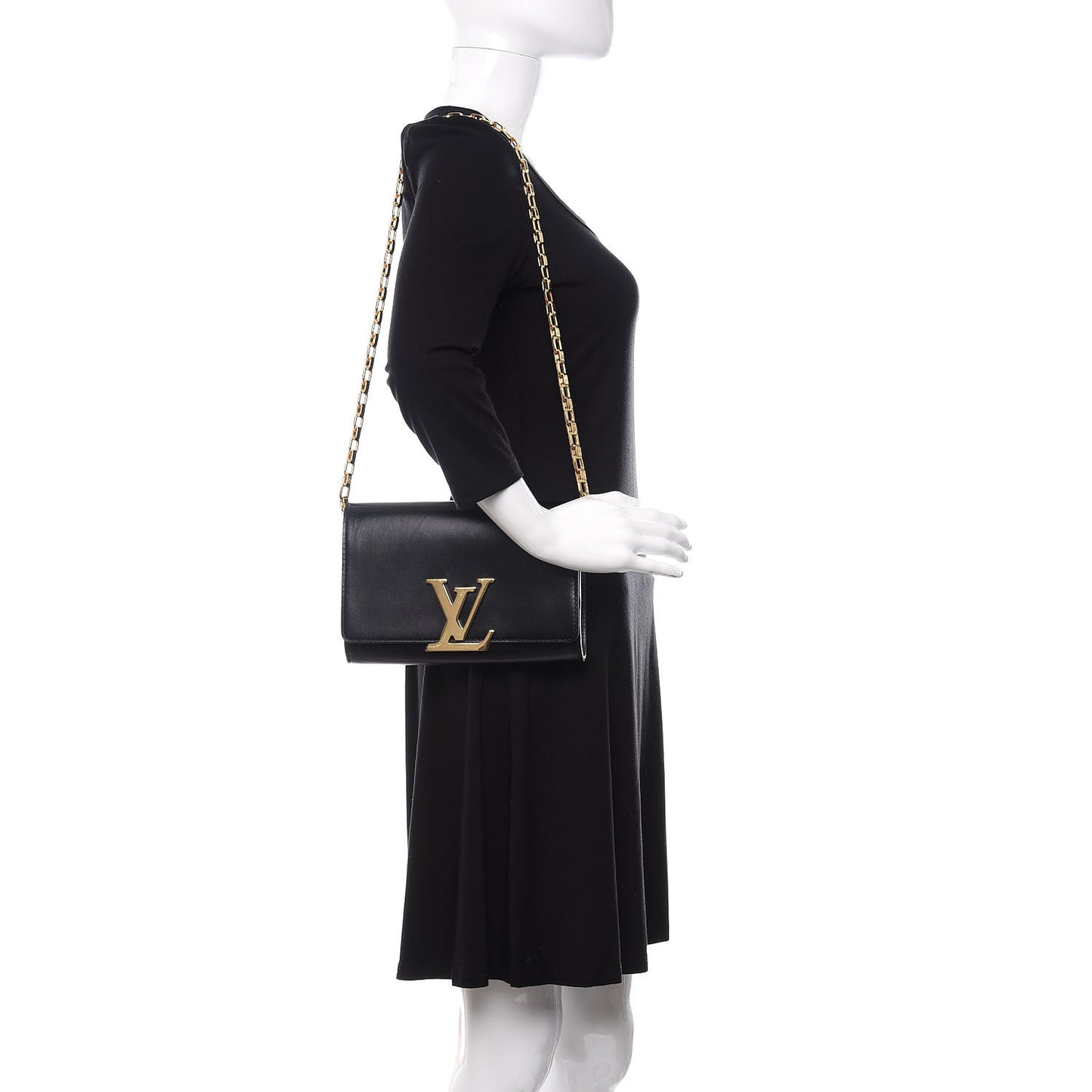 Calfskin Chain Louise MM Black