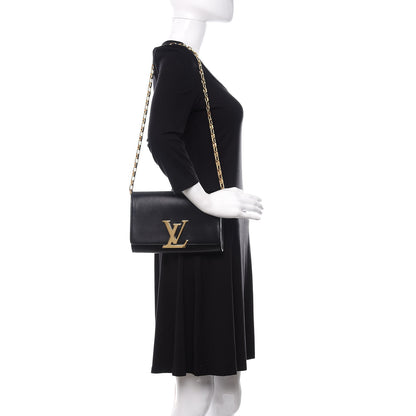 Louis Vuitton Calfskin Chain Louise MM Black 2 of 9