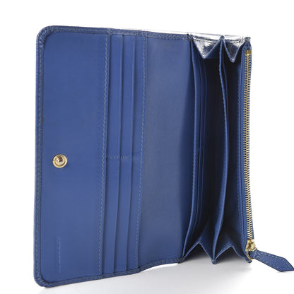 Burberry Patent Heritage Grain Penrose Continental Wallet Steel Blue 5 of 7