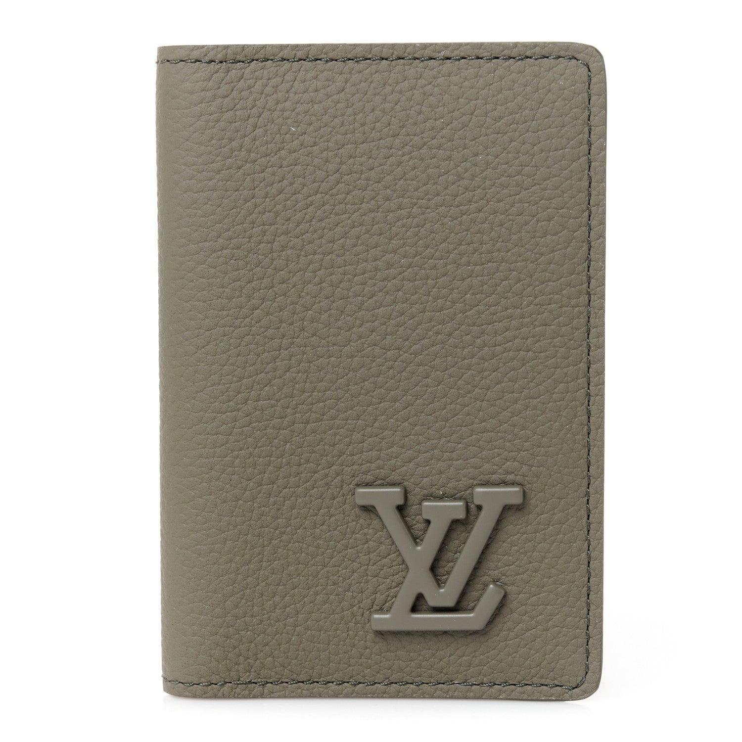 Louis Vuitton Grained Calfskin Aerogram Pocket Organizer Khaki 1 of 6