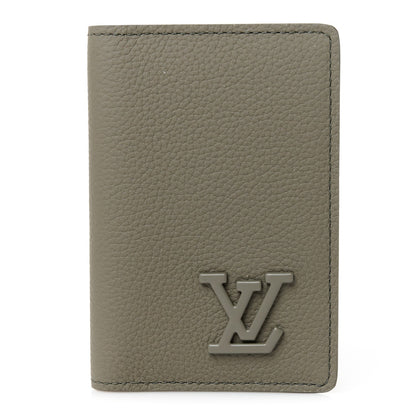Louis Vuitton Grained Calfskin Aerogram Pocket Organizer Khaki 1 of 6