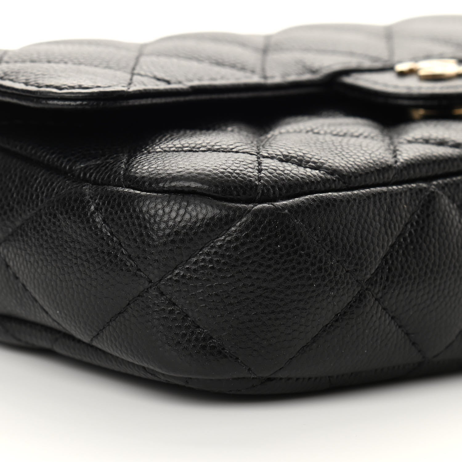 Chanel Caviar Quilted Flap Phone Holder With Chain Black 11 of 12