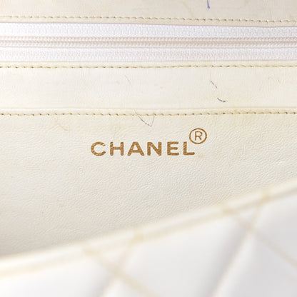 Chanel Patent Quilted Jumbo XL Chain Around Flap White 8 of 20