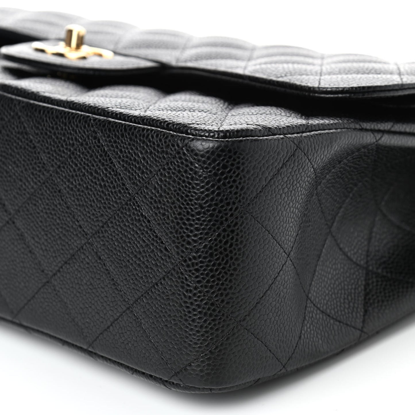 Caviar Quilted Jumbo Double Flap Black