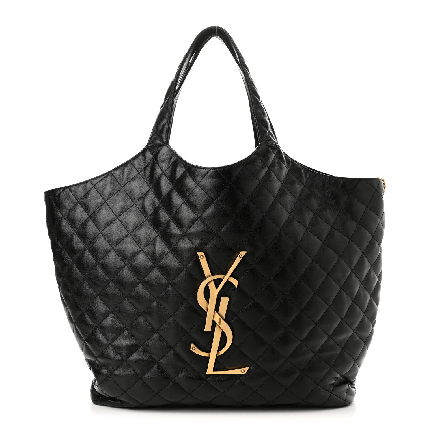 Saint Laurent Lambskin Quilted Maxi Icare Shopping Tote Black 3 of 12
