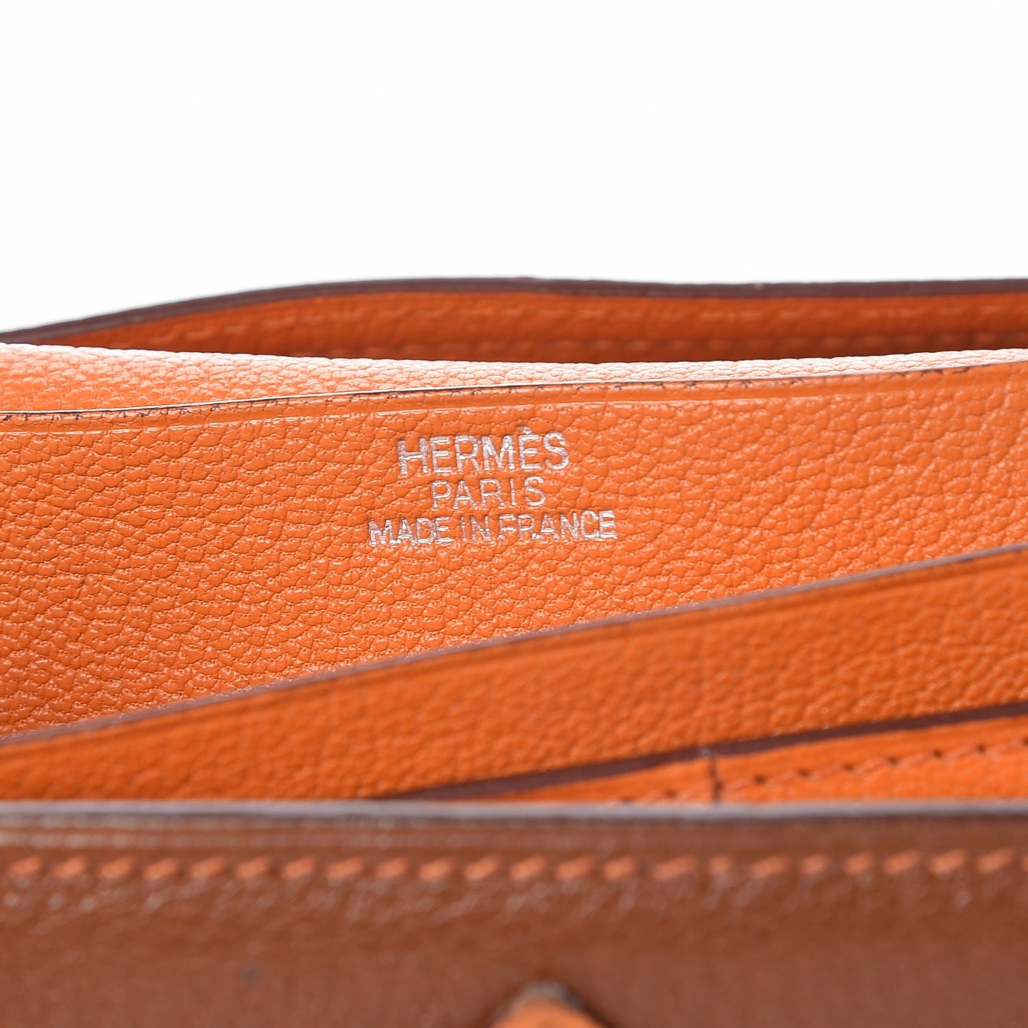 Hermes Chevre Mysore Bi Color Bearn Wallet Gold Orange 6 of 10