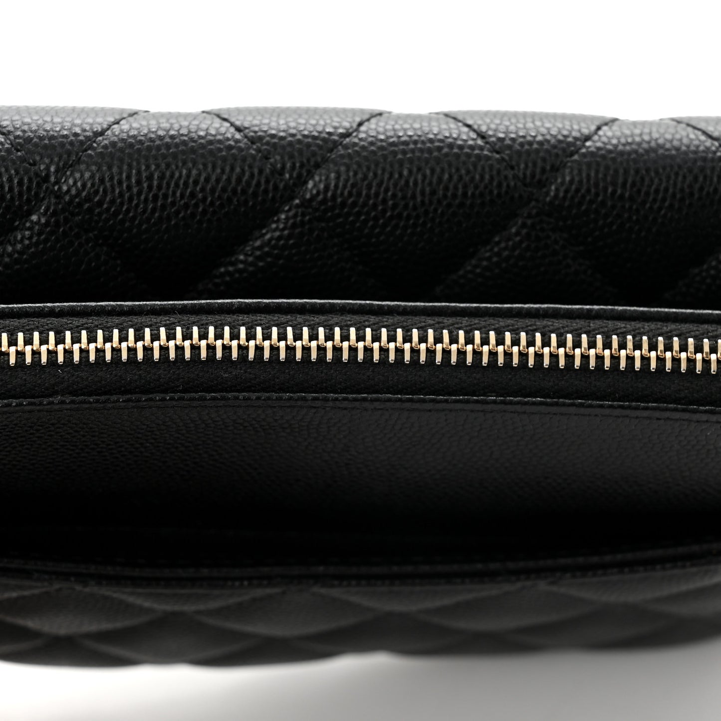 Caviar Quilted Flap Phone Holder With Chain Black