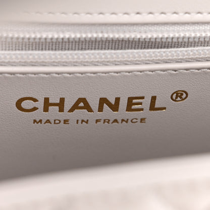 Chanel Shiny Aged Calfskin Quilted Nano Kelly Shopper Light Grey 6 of 10
