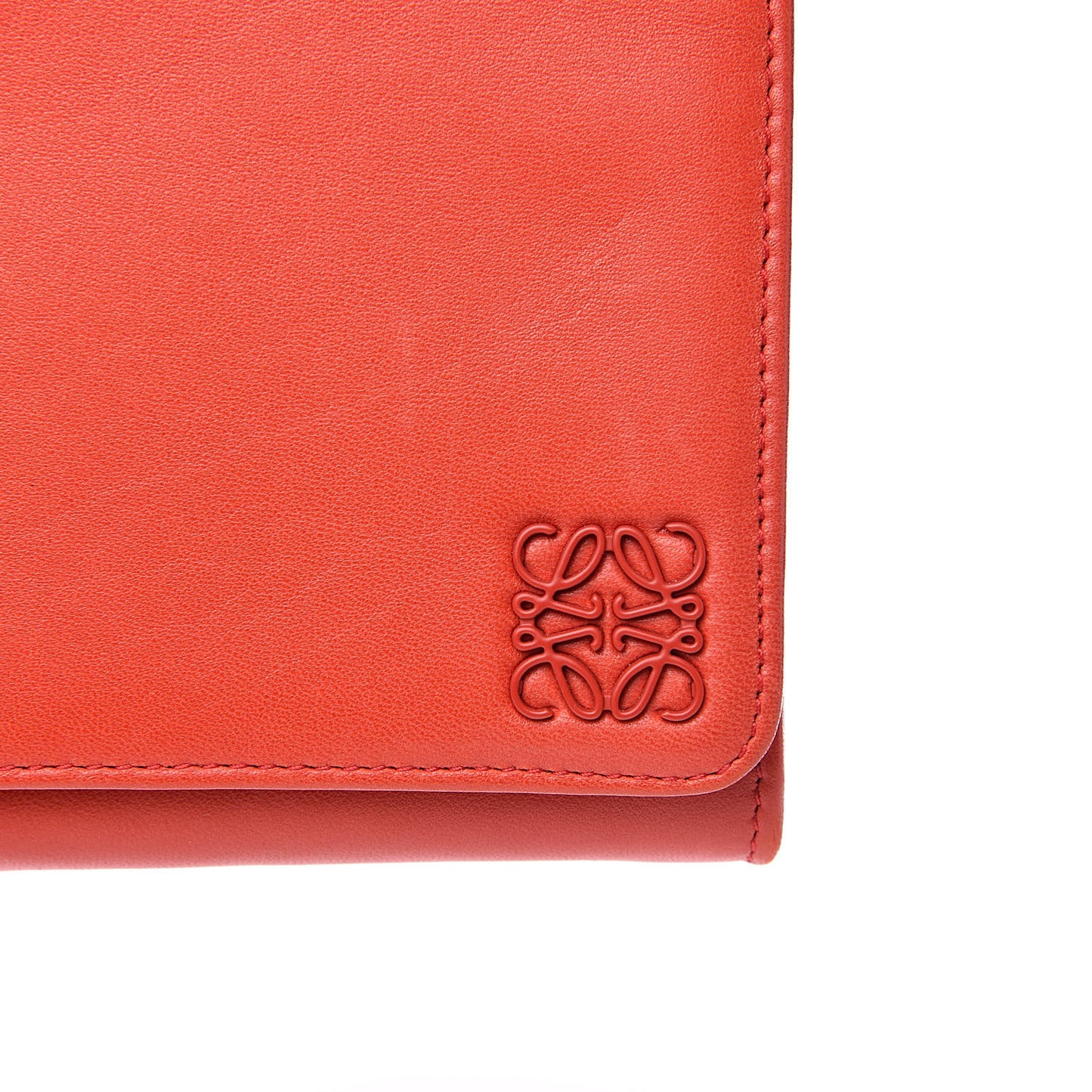 Lambskin Continental Clutch Primary Red