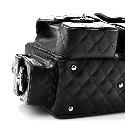 Chanel Calfskin Quilted Small Cambon Multipocket Reporter Black White 9 of 10