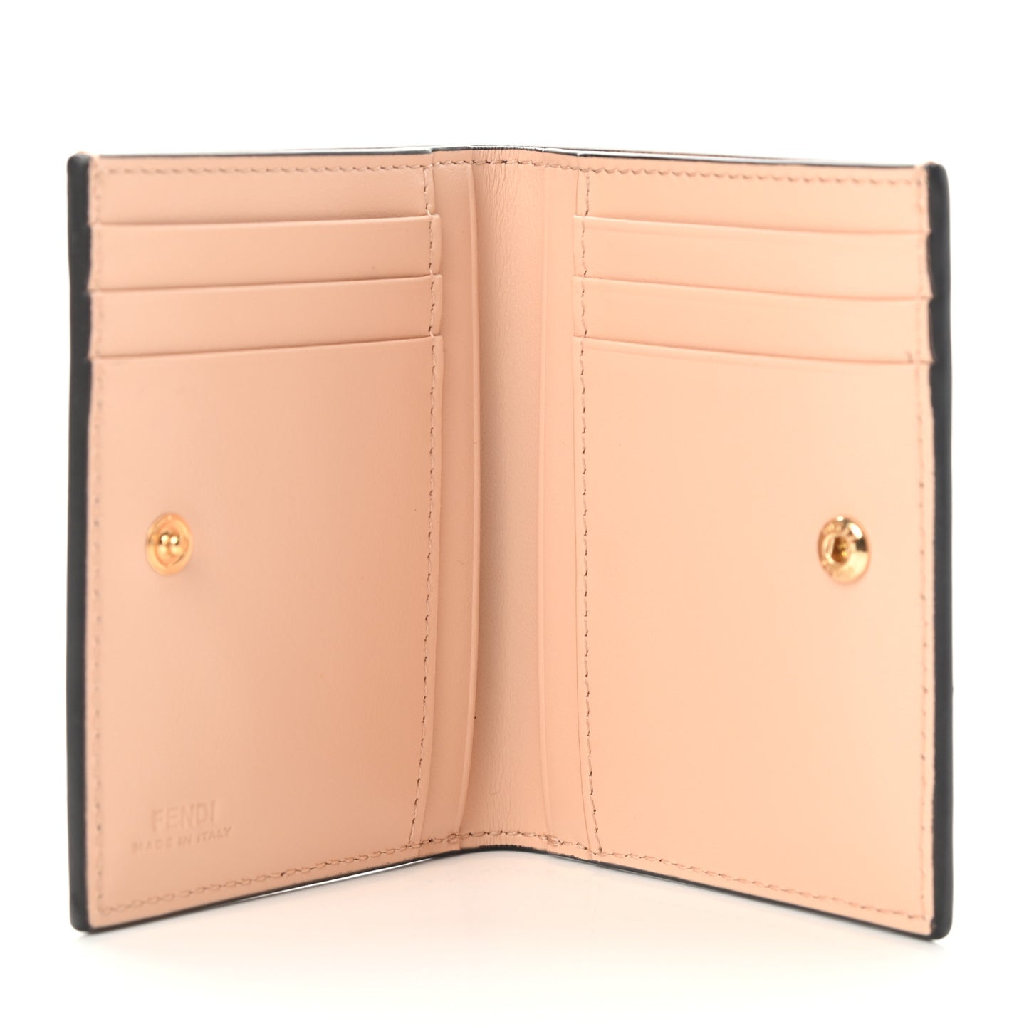 Vitello King Tamponato Logo Embossed Card Holder Wallet Light Rose