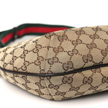 Gucci Monogram Web Medium Half Moon Hobo Dark Brown 9 of 10