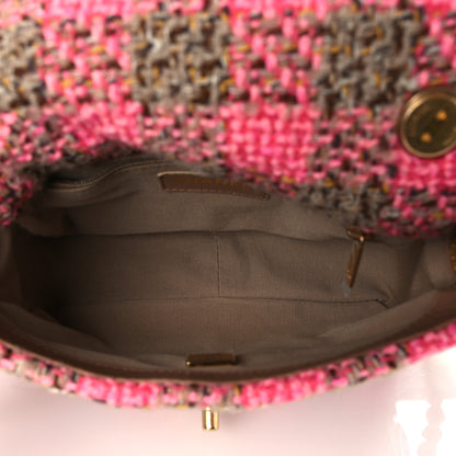 Chanel Wool Tweed Quilted Small Elegant Chain Flap Pink Brown 5 of 10