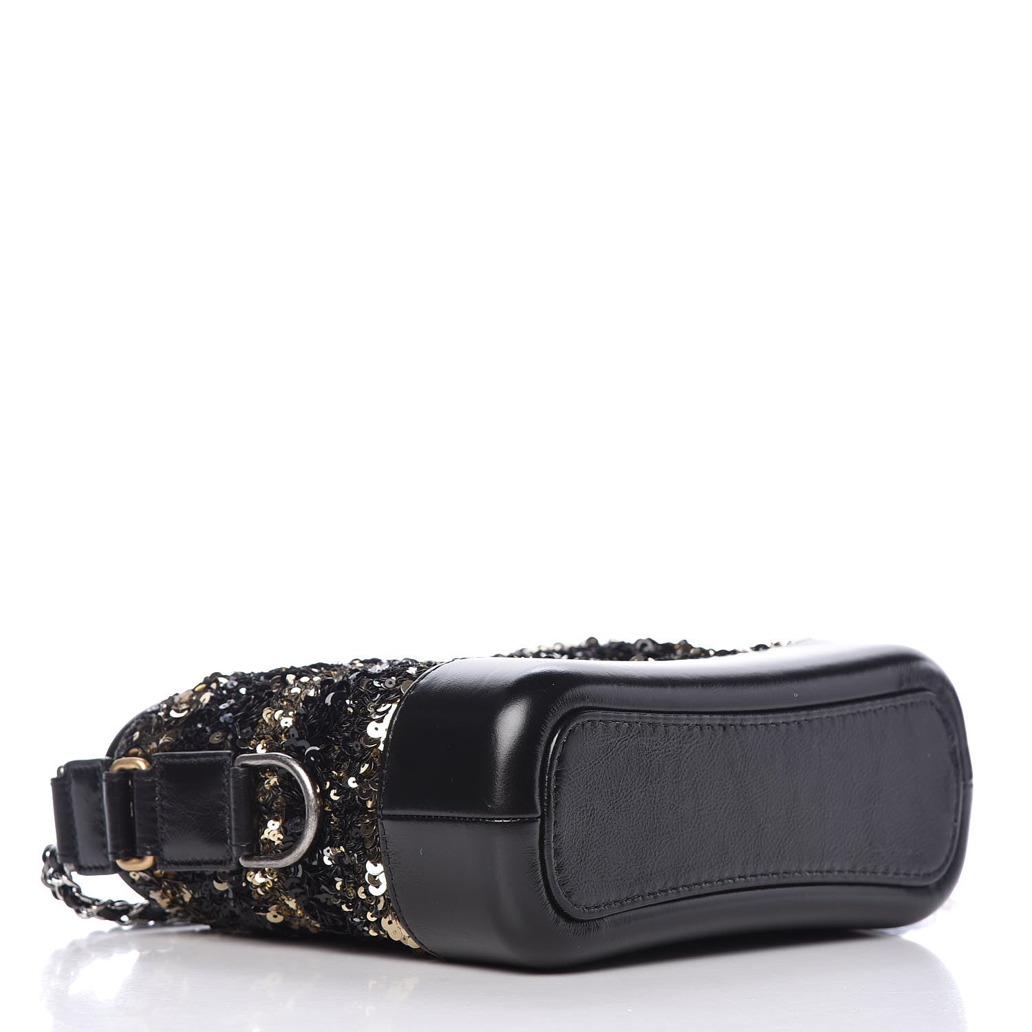 Chanel Sequin Calfskin Small Gabrielle Hobo Black Gold 4 of 9