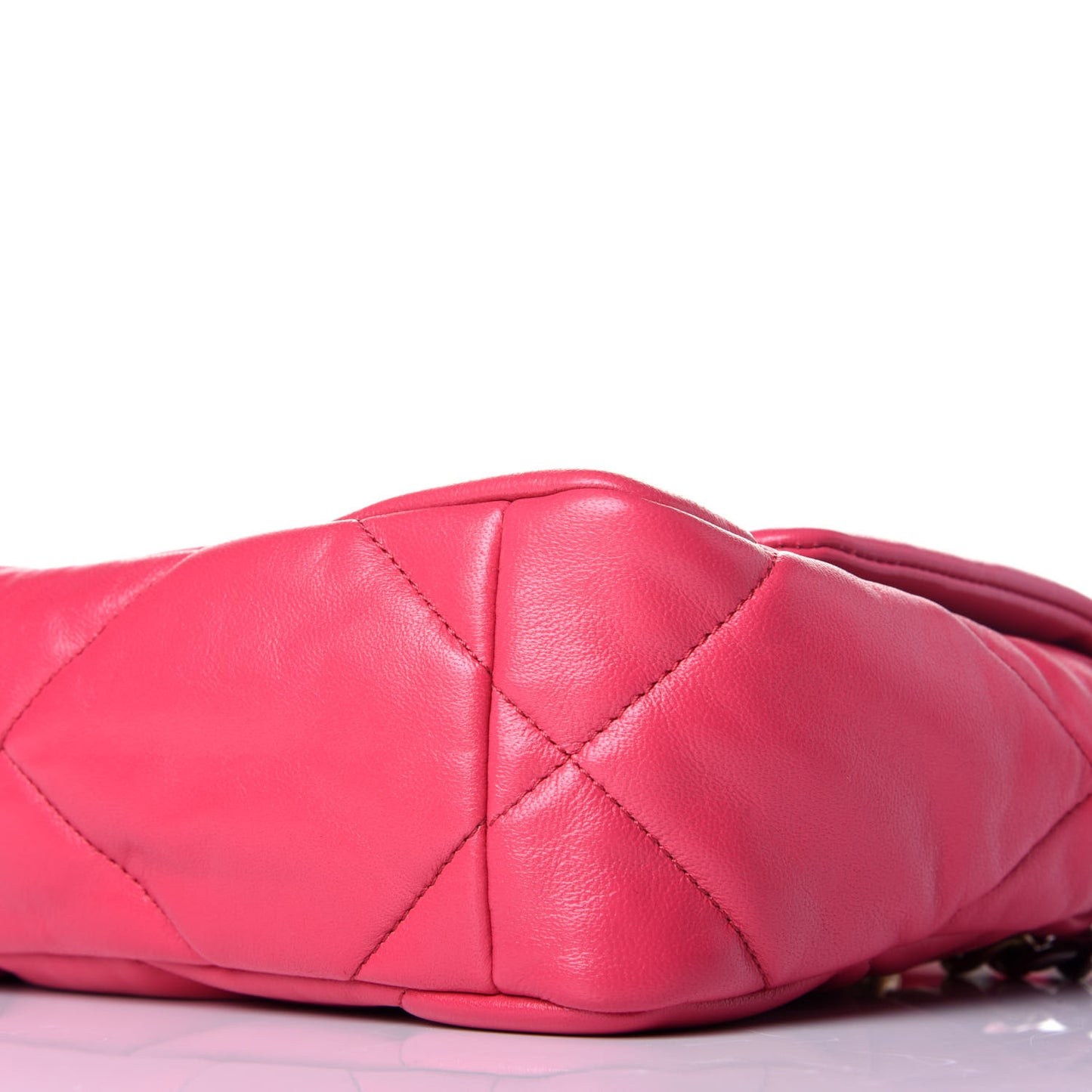 Shiny Goatskin Quilted Medium Chanel 19 Flap Dark Pink