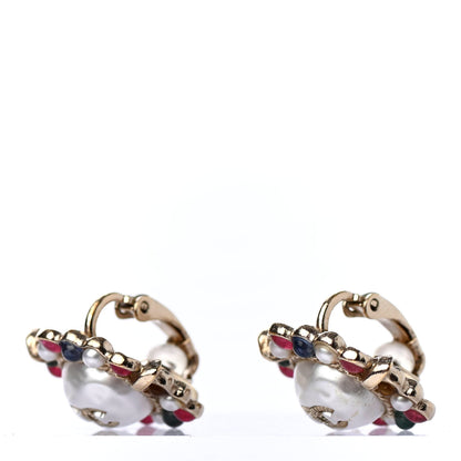 Chanel Pearl Gripoix CC Round Earrings Gold 3 of 4