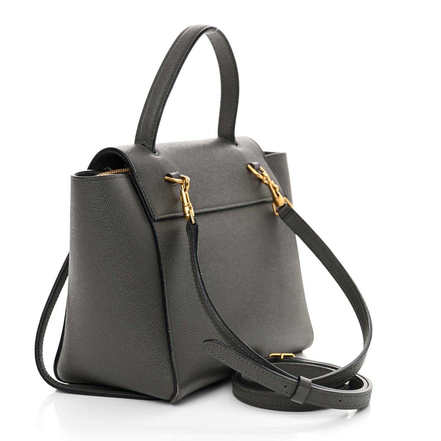 Grained Calfskin Nano Belt Bag Grey