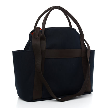 Hermes Toile Sac De Pansage Groom Bleu Navy Feu 3 of 9