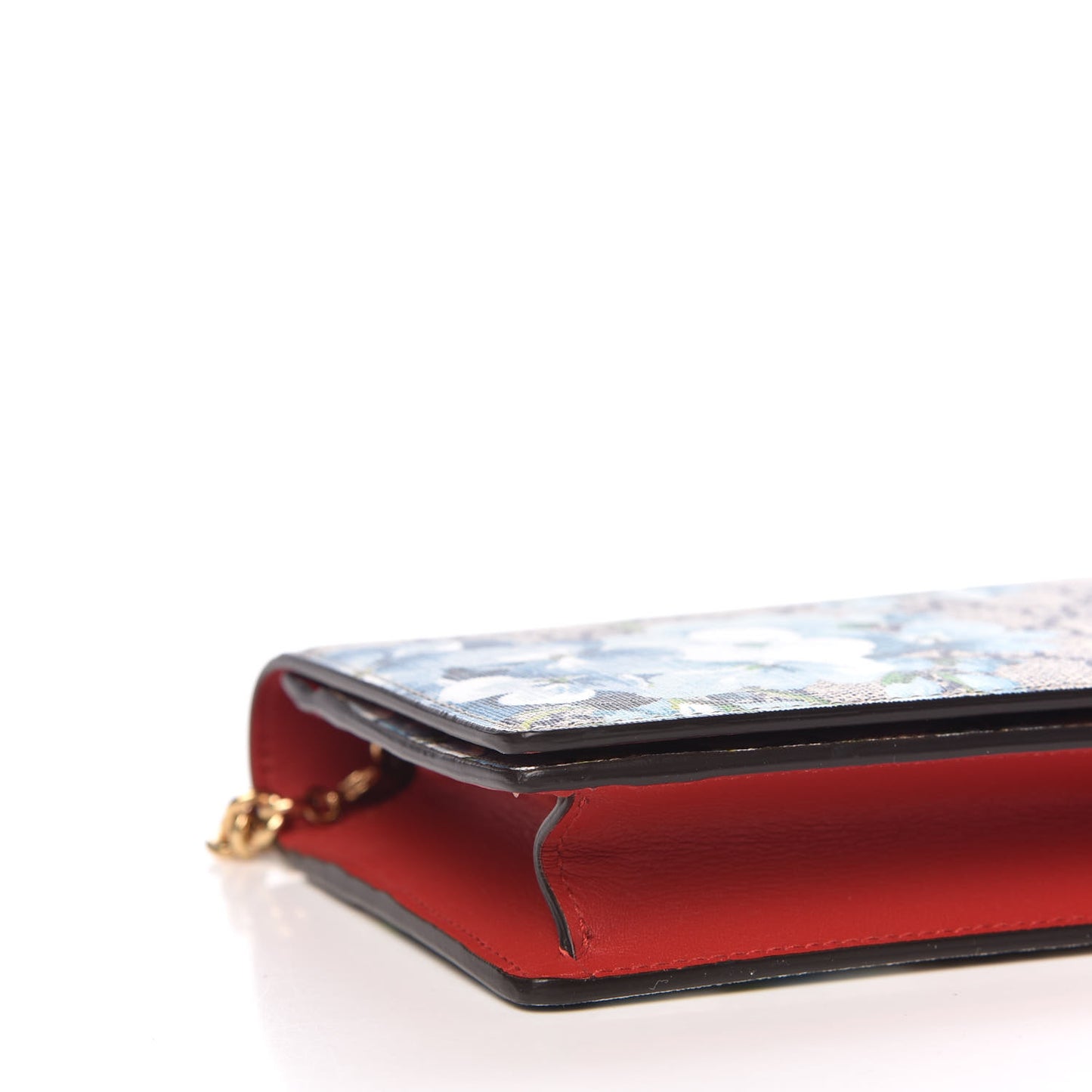 GG Supreme Monogram Blooms Chain Wallet Blue
