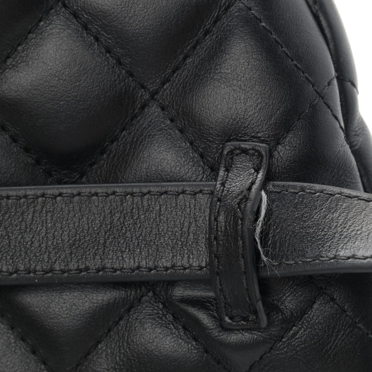 Calfskin Quilted Waist Belt Bag Black