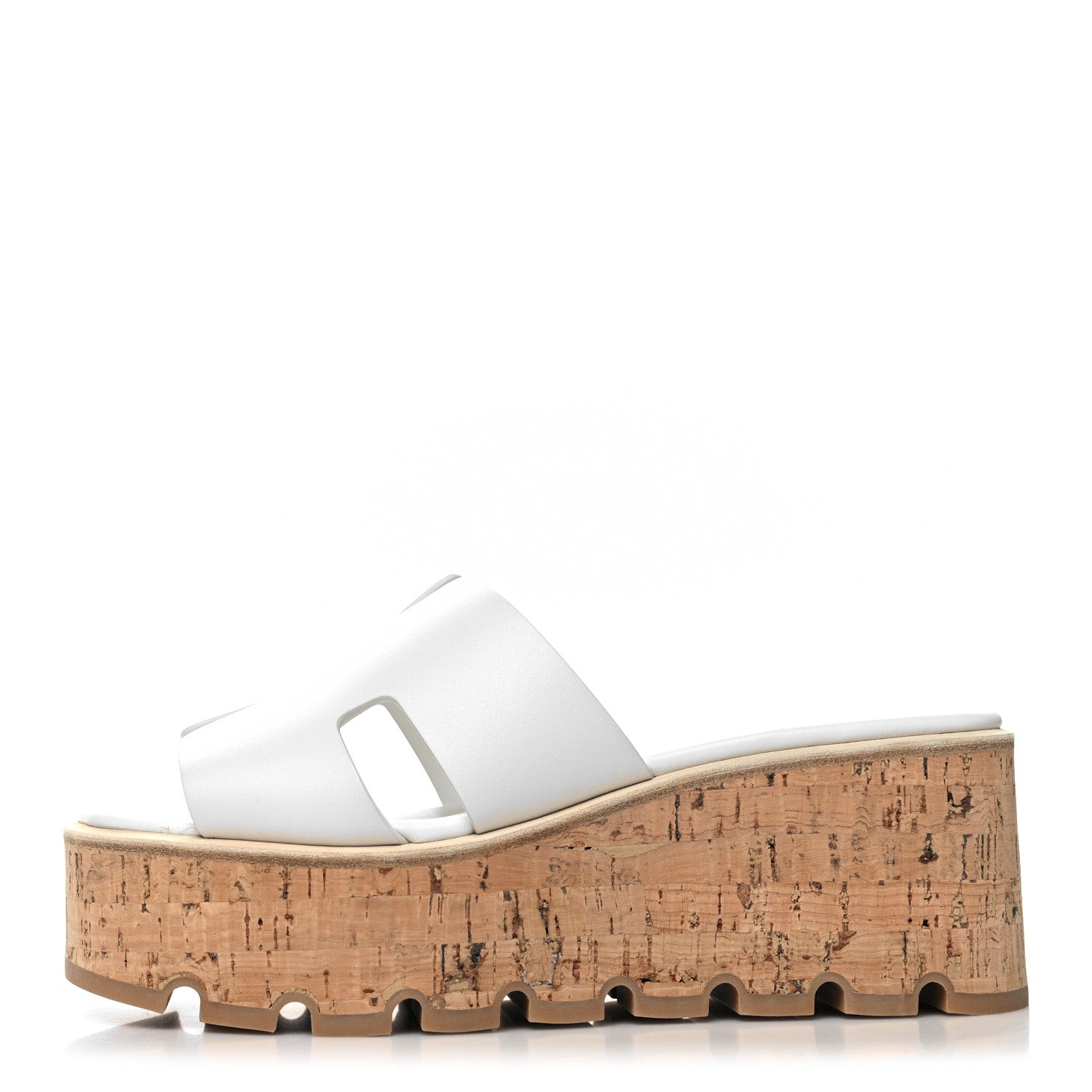 Hermes Calfskin Cork Eze 30 Sandals 38 White 1 of 9