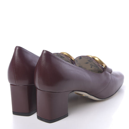 Gucci Malaga Kid GG Victoire 55mm Loafer Pumps 38.5 Vintage Bordeaux 4 of 9