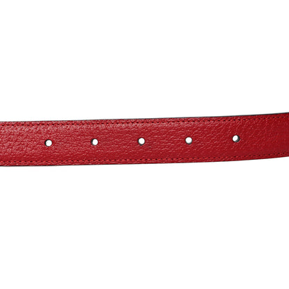 Gucci Textured Calfskin Interlocking G 25mm Belt 90 36 Hibiscus Red Mystic White 3 of 6