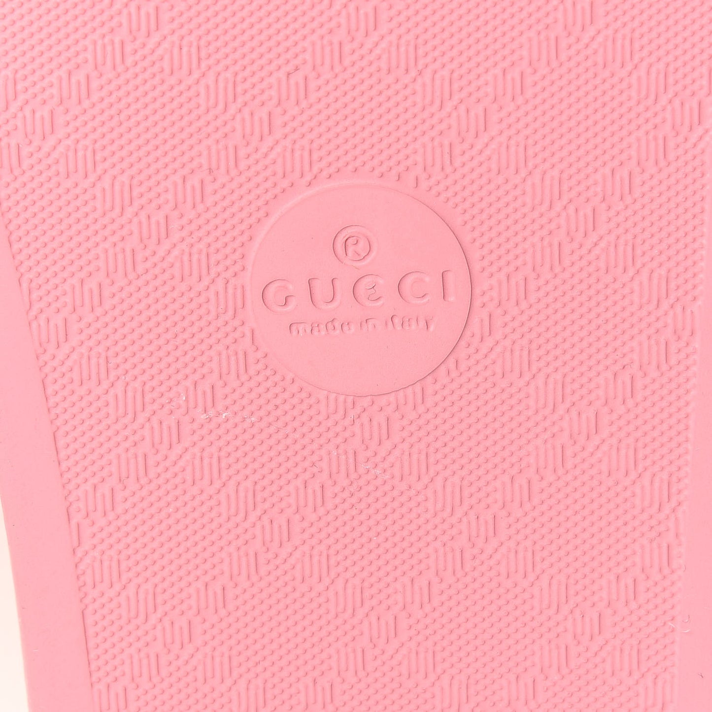Rubber GG Monogram Perforated Womens Slide Sandals 38 Rose Box