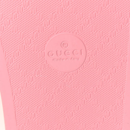Gucci Rubber GG Monogram Perforated Womens Slide Sandals 38 Rose Box 6 of 7
